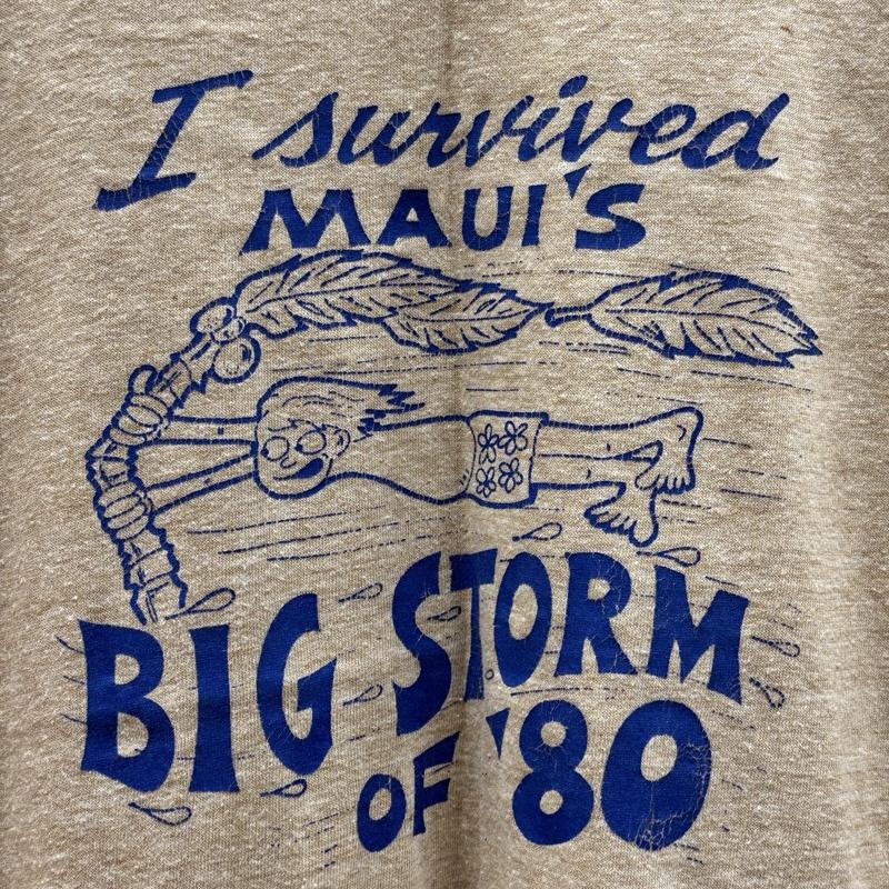ヘインズ HANES Tシャツ 半袖 80年代 ビンテージ BIG STORM OF  80 リンガー Tシャツ 80s VINTAGE L メンズ USED 古着 中古 50164749