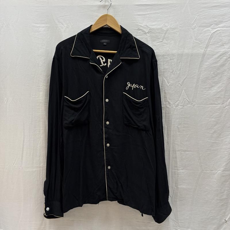 コリスコ CORISCO シャツ、ブラウス 長袖 Flying Devil 和柄 イーグル ドラゴン 刺繍 オープンカラー 長袖 シャツ XL 黒 / ブラック / black メンズ USED 古着 中古 50164751