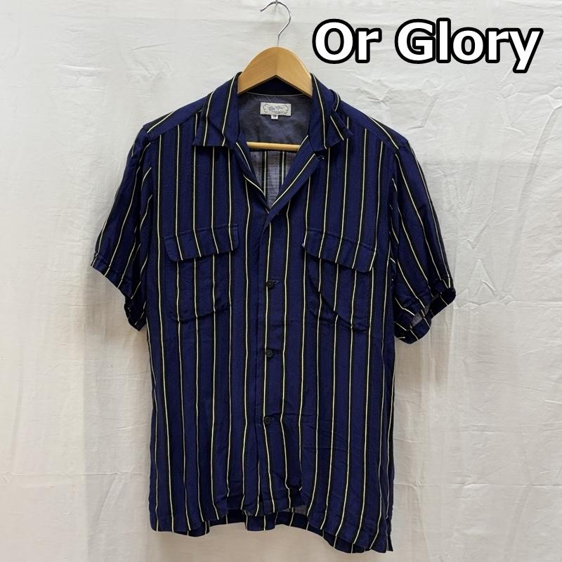 オアグローリー or Glory シャツ、ブラウス 半袖 ストライプ柄 オープンカラー 半袖 シャツ M ストライプ メンズ USED 古着 中古 50164753