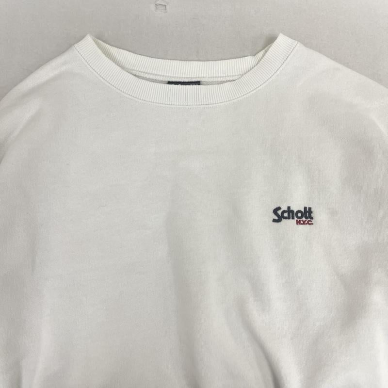 ショット schott トレーナー 長袖 CREW SWEAT LOGO EMBROIDERY 刺繍 クルーネック スウェット トレーナー 白 / ホワイト / white メンズ USED 古着 中古 50164754