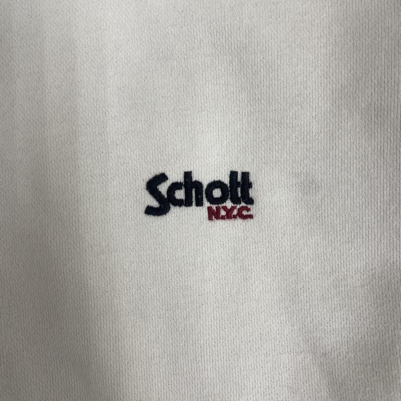 ショット schott トレーナー 長袖 CREW SWEAT LOGO EMBROIDERY 刺繍 クルーネック スウェット トレーナー 白 / ホワイト / white メンズ USED 古着 中古 50164754