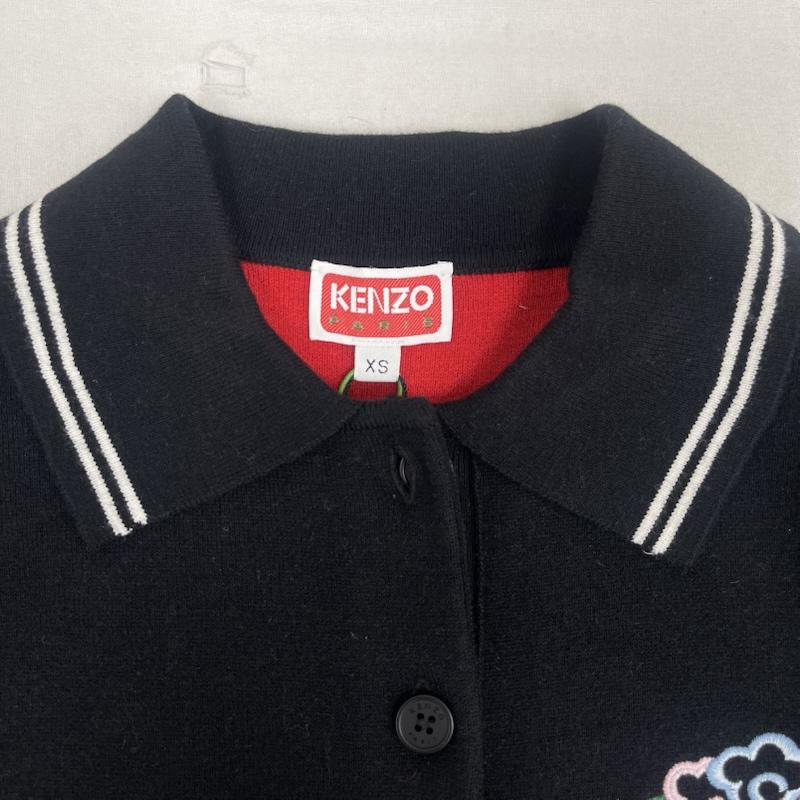 ケンゾー KENZO ポロシャツ 半袖 ニット ポロ シャツ 龍 刺繍 ワンピース fe52ro4623bq XS 黒 / ブラック / black レディース USED 古着 中古 50164755