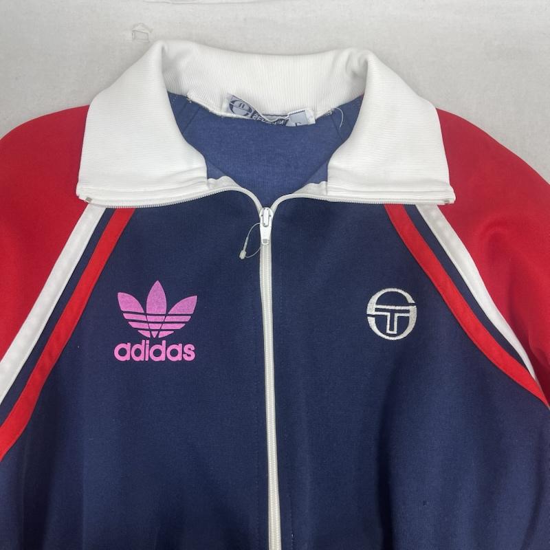 アディダス adidas ジャケット、上着 ジャンパー、ブルゾン Sergio Tacchini トレフォイルロゴ プリント トラック ジャケット ジャージ L 赤 / レッド / red メンズ USED 古着 中古 50164757