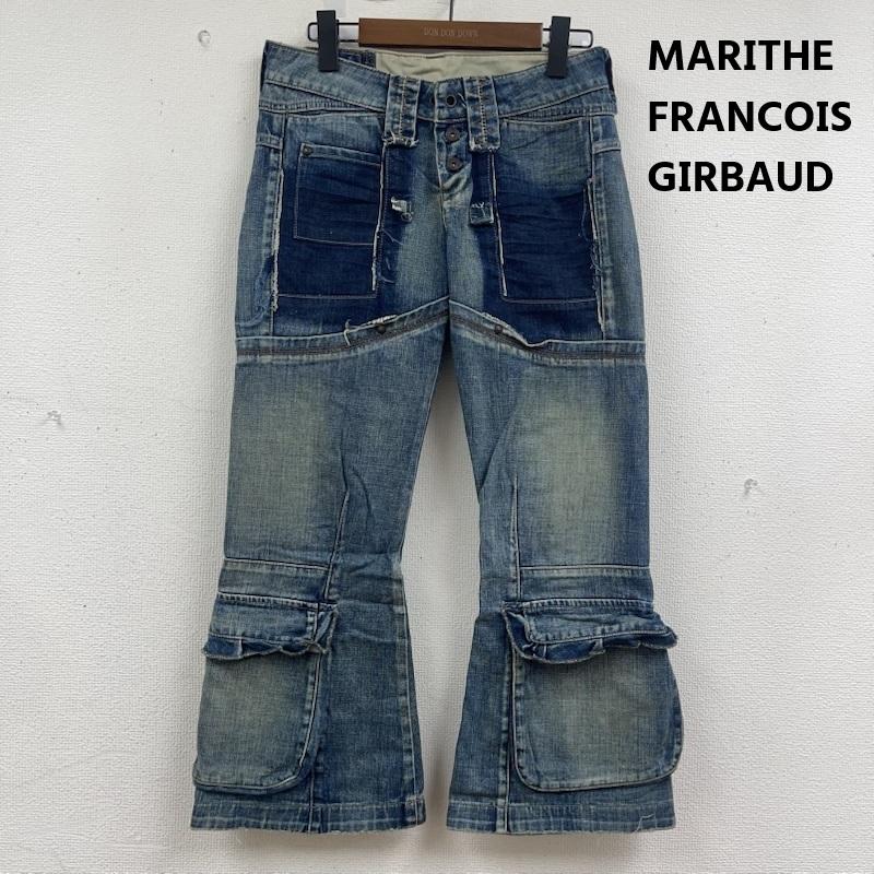 マリテフランソワジルボー MARITHEFRANCOISGIRBAUD パンツ デニム、ジーンズ 00s Y2k アーカイブ フレア パッチワーク デニム パンツ f7-1923 S インディゴ / インディゴ / Indigo レディース USED 古着 中古 50164761