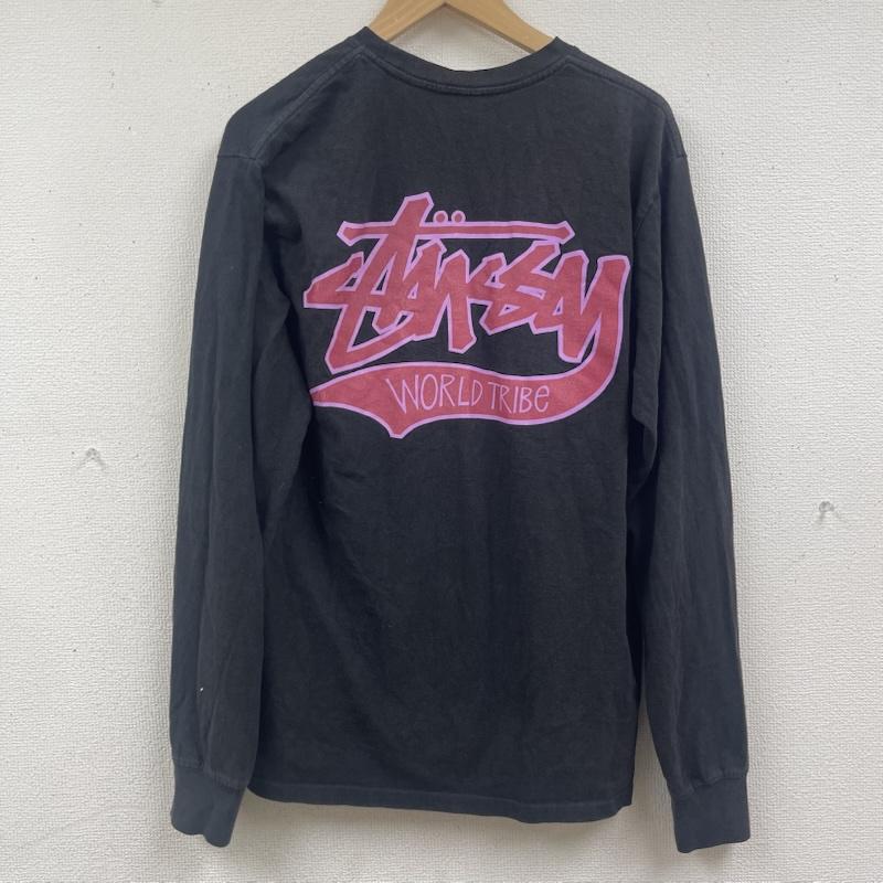 ステューシー STUSSY Tシャツ 長袖 Slugger WORLD TRIBE ストックロゴ プリント ロンT M 黒 / ブラック / black メンズ USED 古着 中古 50164766