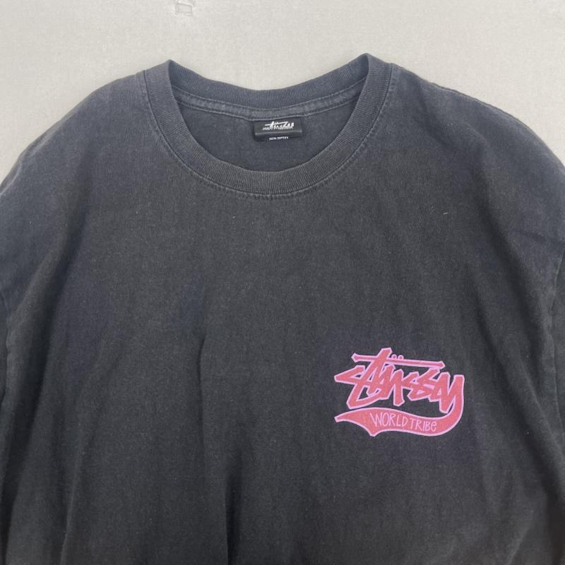 ステューシー STUSSY Tシャツ 長袖 Slugger WORLD TRIBE ストックロゴ プリント ロンT M 黒 / ブラック / black メンズ USED 古着 中古 50164766