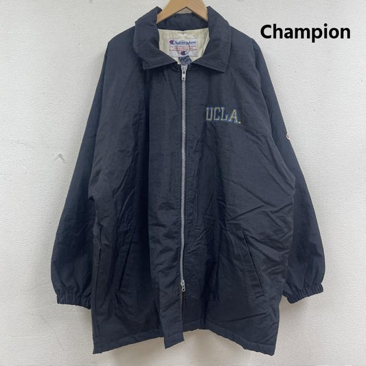 チャンピオン Champion ジャケット、上着 ジャンパー、ブルゾン 90s 00s UCLA ロゴ 刺繍 ナイロン ベンチ コーチ コート L 紺 / ネイビー / navy メンズ USED 古着 中古 50164769