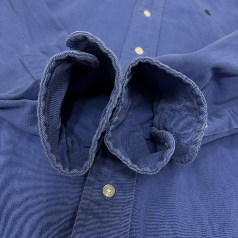 ポロバイラルフローレン Polo by RALPH LAUREN シャツ、ブラウス 長袖 80s ボタンダウン 長袖 シャツ ポニー刺繡 ヴィンテージ 無地 L 無地 X ワンポイント X ロゴ、文字 X 刺繍 青 / ブルー / blue X 黒 / ブラック / black メンズ USED 古着 中古 50164774
