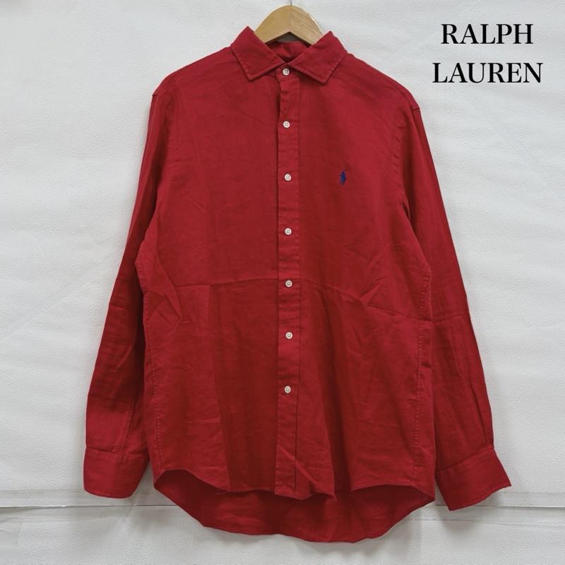 ポロラルフローレン POLO RALPH LAUREN シャツ、ブラウス 長袖 長袖 ポニー刺繡 シャツ リネン M 無地 X ワンポイント X ロゴ、文字 X 刺繍 赤 / レッド / red X 青 / ブルー / blue メンズ USED 古着 中古 50164778