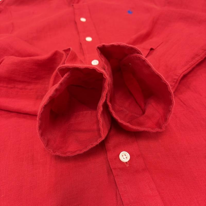ポロラルフローレン POLO RALPH LAUREN シャツ、ブラウス 長袖 長袖 ポニー刺繡 シャツ リネン M 無地 X ワンポイント X ロゴ、文字 X 刺繍 赤 / レッド / red X 青 / ブルー / blue メンズ USED 古着 中古 50164778