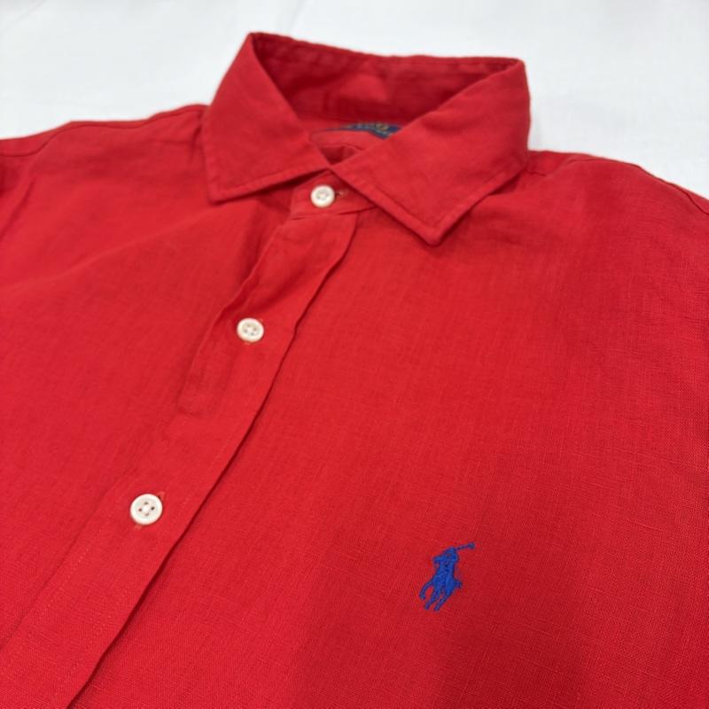 ポロラルフローレン POLO RALPH LAUREN シャツ、ブラウス 長袖 長袖 ポニー刺繡 シャツ リネン M 無地 X ワンポイント X ロゴ、文字 X 刺繍 赤 / レッド / red X 青 / ブルー / blue メンズ USED 古着 中古 50164778