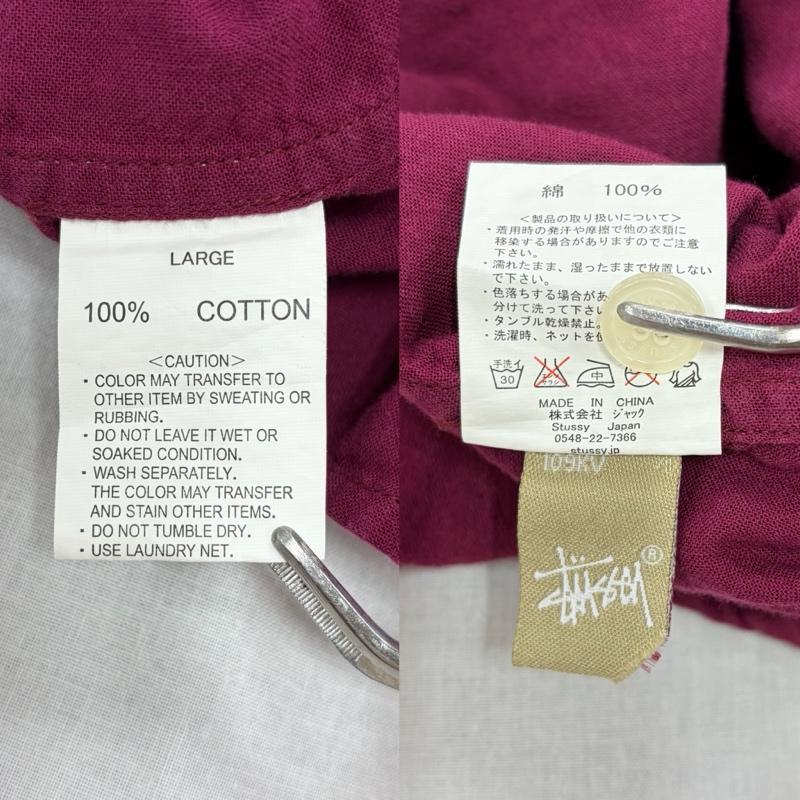 ステューシー STUSSY シャツ、ブラウス 七分袖 七分袖 チェック シャツ ポケット USA L チェック X ワンポイント X ロゴ、文字 紫 / パープル / purple X 白 / ホワイト / white メンズ USED 古着 中古 50164779