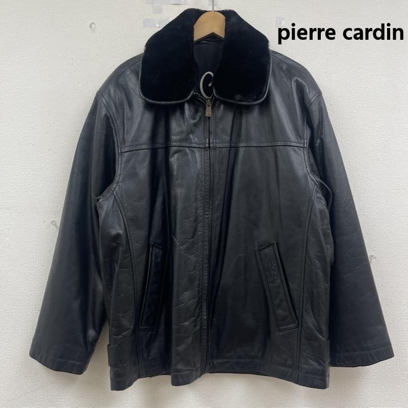 ピエール カルダン pierre cardin ジャケット、上着 レザージャケット ジップアップ ファー 襟 レザー ブルゾン ジャケット アウター 黒 / ブラック / black メンズ USED 古着 中古 50164783