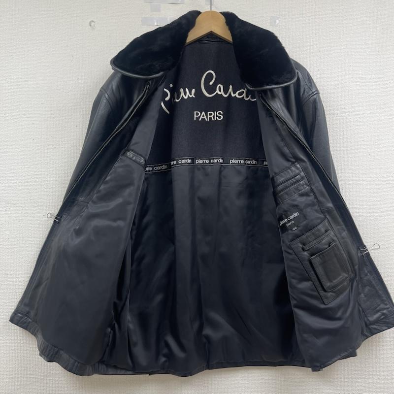 ピエール カルダン pierre cardin ジャケット、上着 レザージャケット ジップアップ ファー 襟 レザー ブルゾン ジャケット アウター 黒 / ブラック / black メンズ USED 古着 中古 50164783