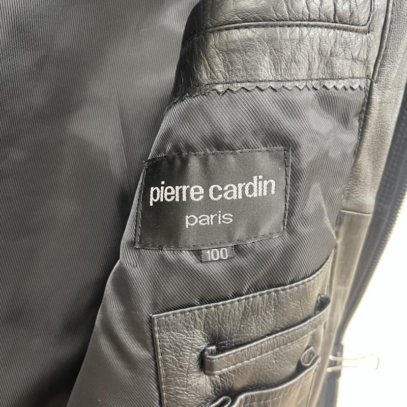 ピエール カルダン pierre cardin ジャケット、上着 レザージャケット ジップアップ ファー 襟 レザー ブルゾン ジャケット アウター 黒 / ブラック / black メンズ USED 古着 中古 50164783