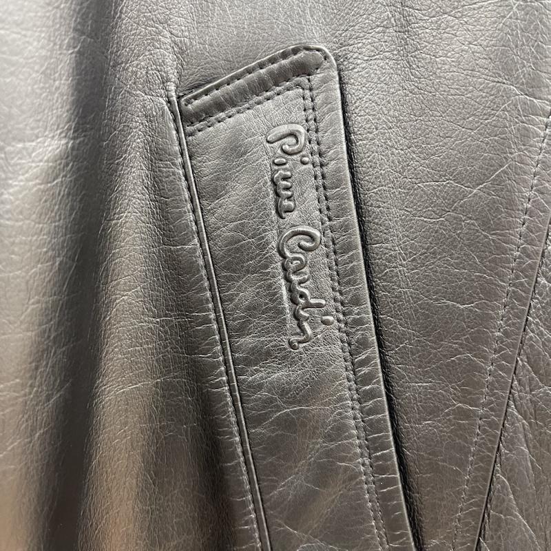 ピエール カルダン pierre cardin ジャケット、上着 レザージャケット ジップアップ ファー 襟 レザー ブルゾン ジャケット アウター 黒 / ブラック / black メンズ USED 古着 中古 50164783
