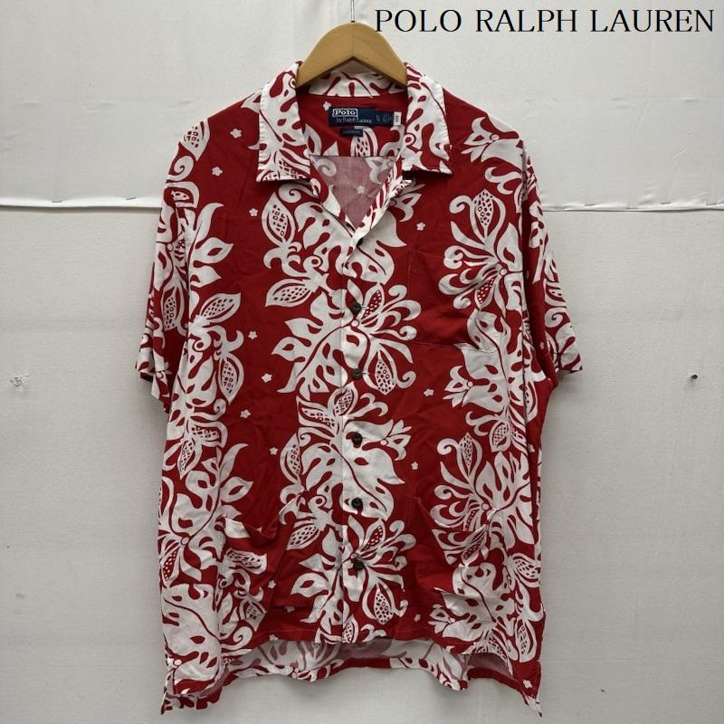 ポロラルフローレン POLO RALPH LAUREN シャツ、ブラウス 半袖 QRタグ 総柄 レーヨン アロハ シャツ XL 赤 / レッド / red X 白 / ホワイト / white メンズ USED 古着 中古 50164784