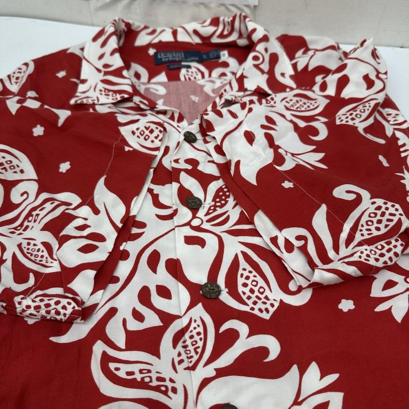 ポロラルフローレン POLO RALPH LAUREN シャツ、ブラウス 半袖 QRタグ 総柄 レーヨン アロハ シャツ XL 赤 / レッド / red X 白 / ホワイト / white メンズ USED 古着 中古 50164784