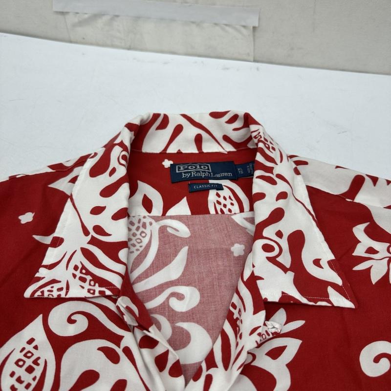 ポロラルフローレン POLO RALPH LAUREN シャツ、ブラウス 半袖 QRタグ 総柄 レーヨン アロハ シャツ XL 赤 / レッド / red X 白 / ホワイト / white メンズ USED 古着 中古 50164784