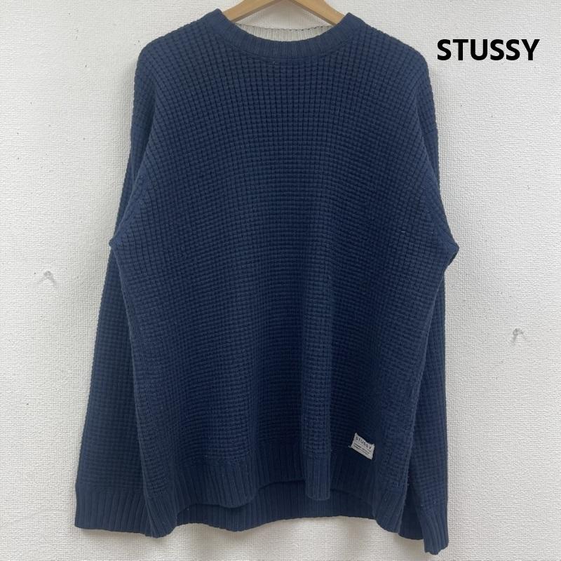 ステューシー STUSSY ニット、セーター 長袖 90s 紺タグ OLD STUSSY ワッフル編み 生地 セーター ニット M 紺 / ネイビー / navy メンズ USED 古着 中古 50164786