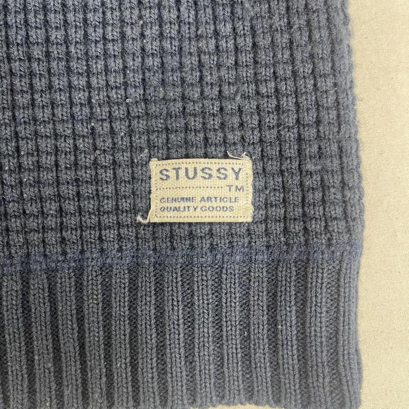 ステューシー STUSSY ニット、セーター 長袖 90s 紺タグ OLD STUSSY ワッフル編み 生地 セーター ニット M 紺 / ネイビー / navy メンズ USED 古着 中古 50164786