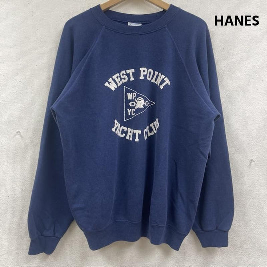 ヘインズ HANES トレーナー 長袖 90s ヴィンテージ WEST POINT YACHT CLUB ペナント ロゴ スウェット XL 紺 / ネイビー / navy メンズ USED 古着 中古 50164789