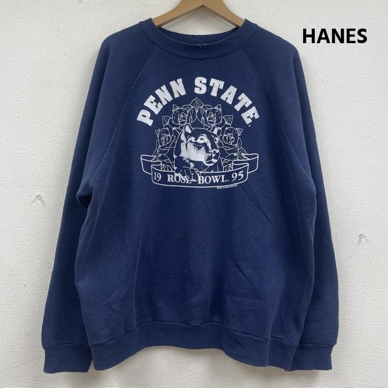 ヘインズ HANES トレーナー 長袖 90s USA製 ACTIVEWEAR PENN STATE カレッジ スウェット シャツ XL 紺 / ネイビー / navy メンズ USED 古着 中古 50164791
