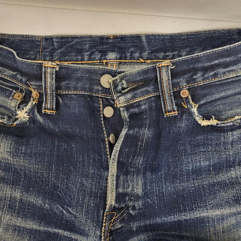 フラットヘッド FLATHEAD パンツ デニム、ジーンズ アメカジ ダメージ - メンズ USED 古着 中古 50164796