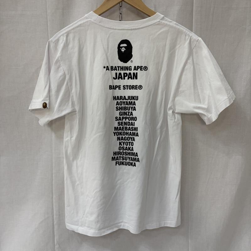 アベイシングエイプ A BATHING APE Tシャツ 半袖 JAPAN APE HEAD TEE コットン天竺 white S 完売品 S ロゴ、文字 X プリント X キャラクター 白 / ホワイト / white X 黒 / ブラック / black メンズ USED 古着 中古 50164798