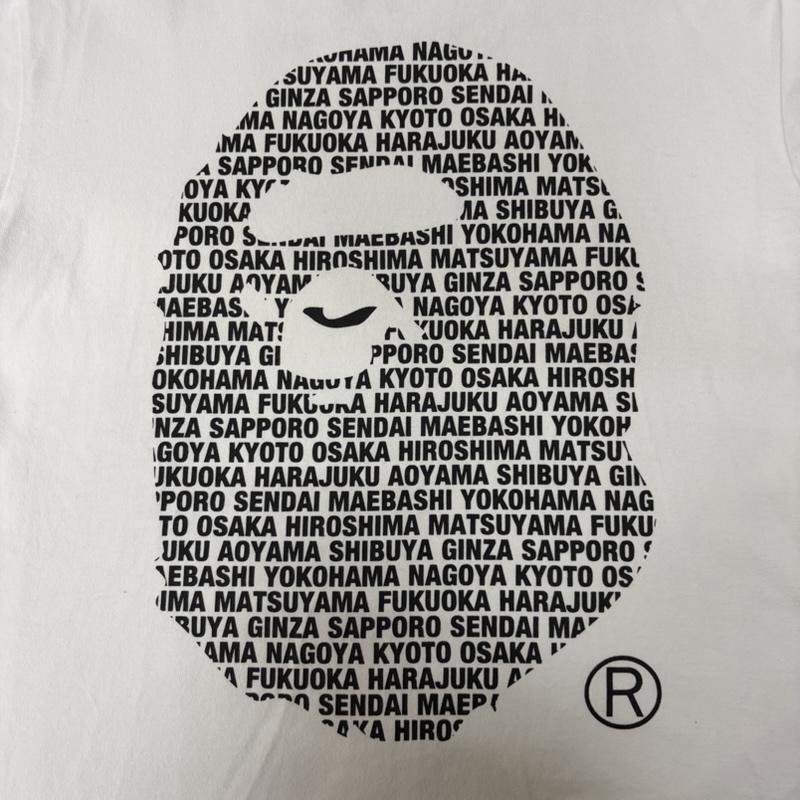 アベイシングエイプ A BATHING APE Tシャツ 半袖 JAPAN APE HEAD TEE コットン天竺 white S 完売品 S ロゴ、文字 X プリント X キャラクター 白 / ホワイト / white X 黒 / ブラック / black メンズ USED 古着 中古 50164798