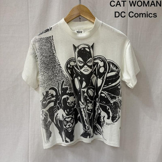 ヴィンテージ VINTAGE Tシャツ 半袖 USA製 ©DC COMICS キャットウーマン プリントTシャツ white SSI社製ボディ S キャラクター X プリント 白 / ホワイト / white X 黒 / ブラック / black レディース USED 古着 中古 50164799