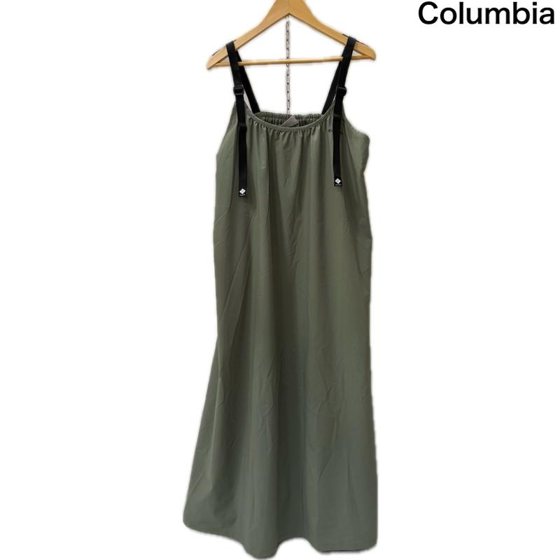 コロンビア Columbia ワンピース ロングスカート PL1968 W DAISY PARK OFZ DRESS サイプレス オリーブグリーン L 冷感 吸汗速乾 UVカット オムニシェイド L ロゴ、文字 オリーブグリーン / オリーブグリーン / レディース USED 古着 中古 50164802