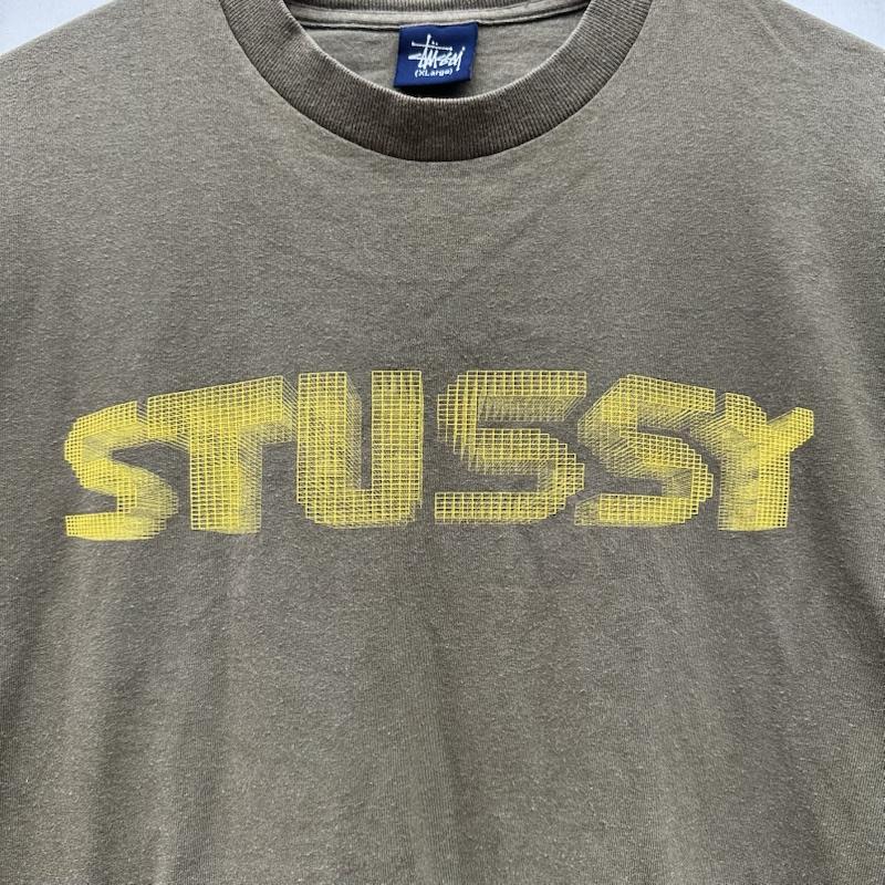 ステューシー STUSSY Tシャツ 半袖 90s 紺タグ ロゴ プリント Tシャツ シングルステッチ XL 茶 / ブラウン / brown X カーキ / カーキ / khaki メンズ USED 古着 中古 50164811