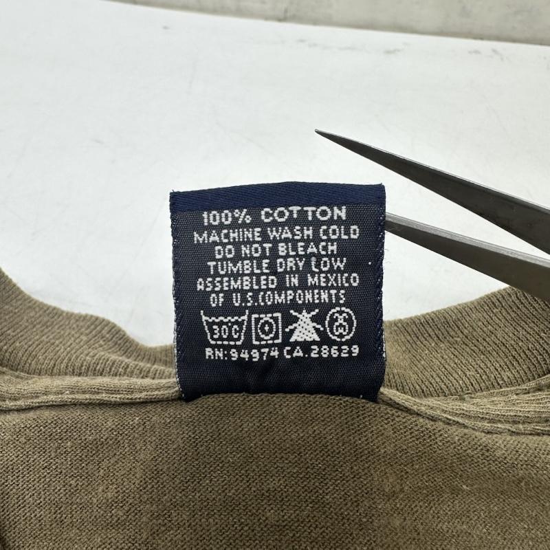 ステューシー STUSSY Tシャツ 半袖 90s 紺タグ ロゴ プリント Tシャツ シングルステッチ XL 茶 / ブラウン / brown X カーキ / カーキ / khaki メンズ USED 古着 中古 50164811