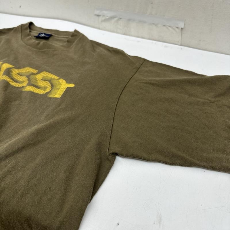 ステューシー STUSSY Tシャツ 半袖 90s 紺タグ ロゴ プリント Tシャツ シングルステッチ XL 茶 / ブラウン / brown X カーキ / カーキ / khaki メンズ USED 古着 中古 50164811