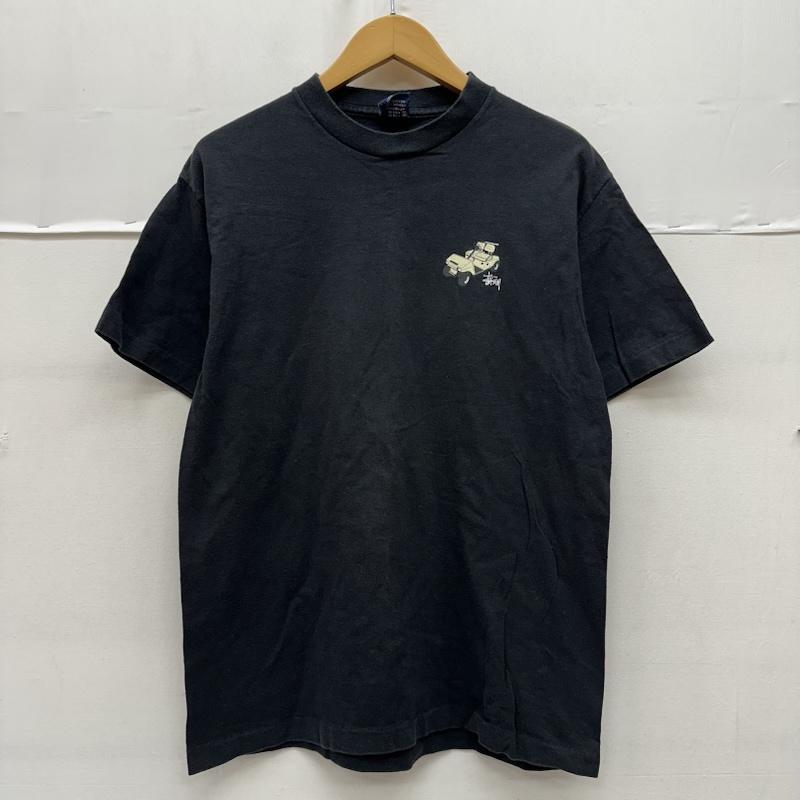 ステューシー STUSSY Tシャツ 半袖 90s USA製 紺タグ EASY LIVIN ゴルフカート プリント Tシャツ M 黒 / ブラック / black メンズ USED 古着 中古 50164813