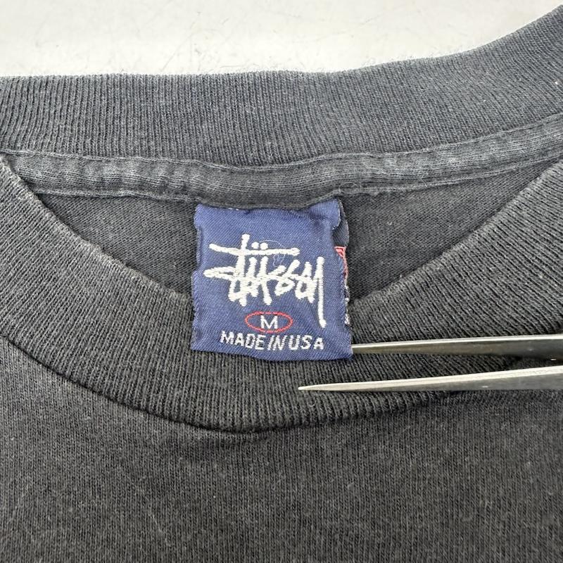 ステューシー STUSSY Tシャツ 半袖 90s USA製 紺タグ EASY LIVIN ゴルフカート プリント Tシャツ M 黒 / ブラック / black メンズ USED 古着 中古 50164813