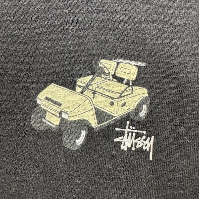 ステューシー STUSSY Tシャツ 半袖 90s USA製 紺タグ EASY LIVIN ゴルフカート プリント Tシャツ M 黒 / ブラック / black メンズ USED 古着 中古 50164813