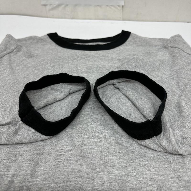 ステューシー STUSSY Tシャツ 半袖 90s 紺タグ USA製 ラスタカラー ロゴ プリント リンガー Tシャツ L 灰 / グレー / gray メンズ USED 古着 中古 50164815