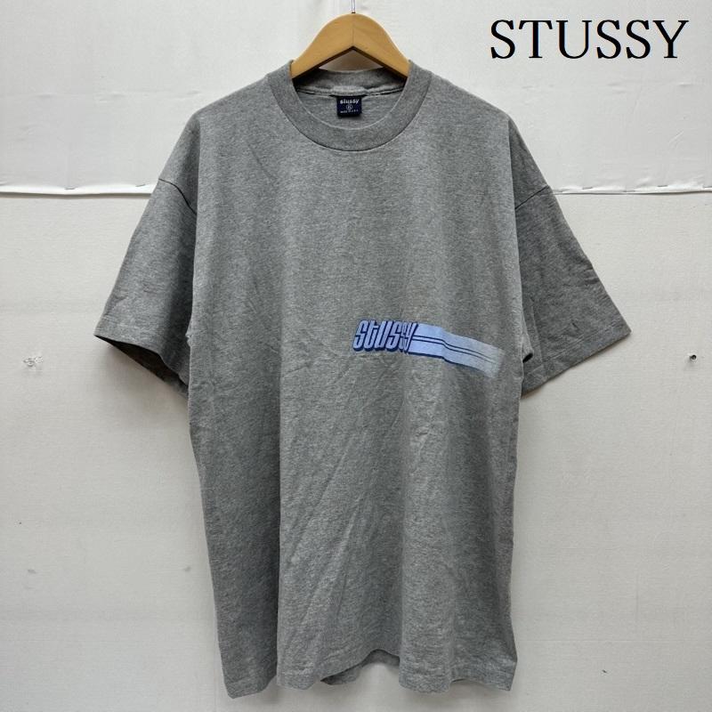ステューシー STUSSY Tシャツ 半袖 90s 紺タグ USA製 ロゴ プリント Tシャツ XL 灰 / グレー / gray メンズ USED 古着 中古 50164816