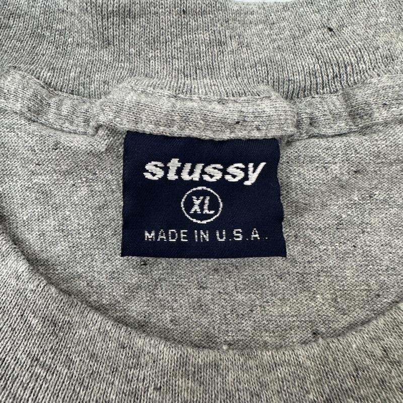 ステューシー STUSSY Tシャツ 半袖 90s 紺タグ USA製 ロゴ プリント Tシャツ XL 灰 / グレー / gray メンズ USED 古着 中古 50164816