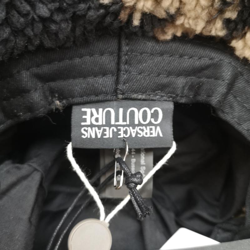 ヴェルサーチジーンズクチュール VERSACE JEANS COUTURE 帽子 ハット ボア バケット ハット サイズM 茶 / ブラウン / brown X 黒 / ブラック / black レディース USED 古着 中古 50164822