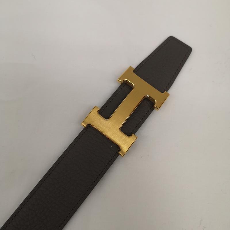 エルメス HERMES ベルト・バックル ベルト コンスタンス H リバーシブル ベルト エプソン シェーブル ゴールド金具 100 D刻印 - 黒 / ブラック / black X 灰 / グレー / gray メンズ USED 古着 中古 50164823