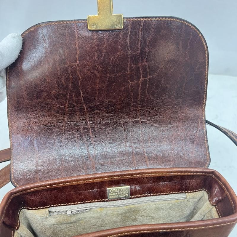 ヴィンテージ VINTAGE ショルダーバッグ ショルダーバッグ Oroton オロトン レザーショルダーバッグ オーストラリア製 カウハイド - 茶 / ブラウン / brown レディース USED 古着 中古 50164839