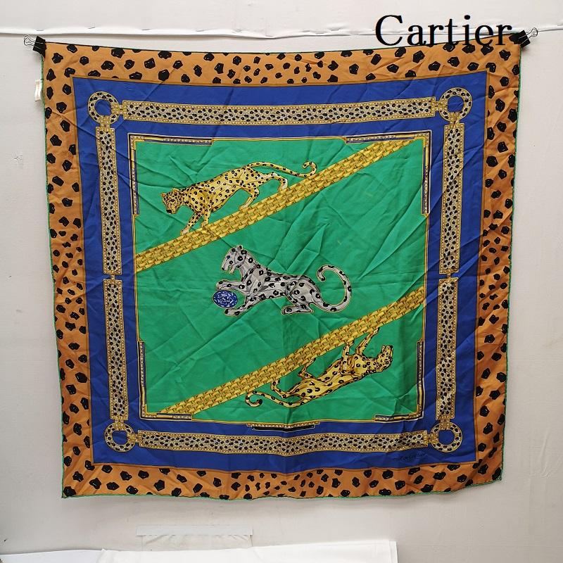 カルティエ Cartier ファッション小物 スカーフ、ポケットチーフ must de Cartier パンサー シルク スカーフ - レディース USED 古着 中古 50164846