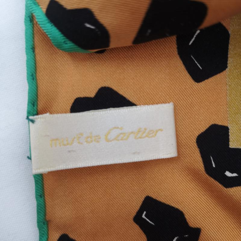 カルティエ Cartier ファッション小物 スカーフ、ポケットチーフ must de Cartier パンサー シルク スカーフ - レディース USED 古着 中古 50164846