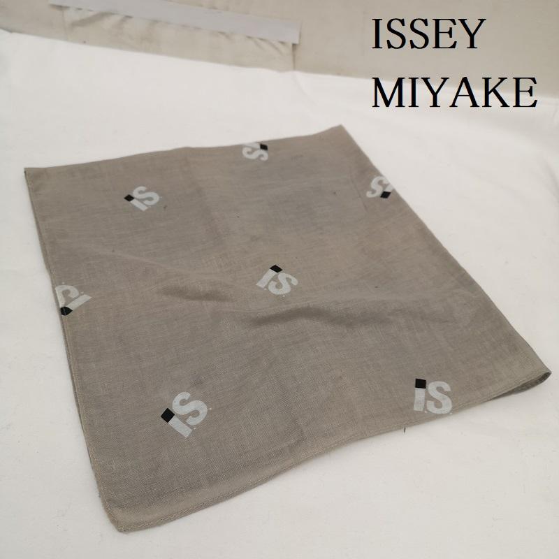 イッセイミヤケ ISSEY MIYAKE ファッション小物 スカーフ、ポケットチーフ 90s IS ロゴ ヴィンテージ バンダナ ハンカチーフ - 灰 / グレー / gray レディース USED 古着 中古 50164847
