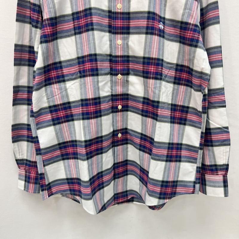 ブルックス ブラザーズ BROOKS BROTHERS シャツ、ブラウス 長袖 チェック ボタンダウンシャツ L 紺 / ネイビー / navy X 桃 / ピンク / pink X 白 / ホワイト / white メンズ USED 古着 中古 50164850