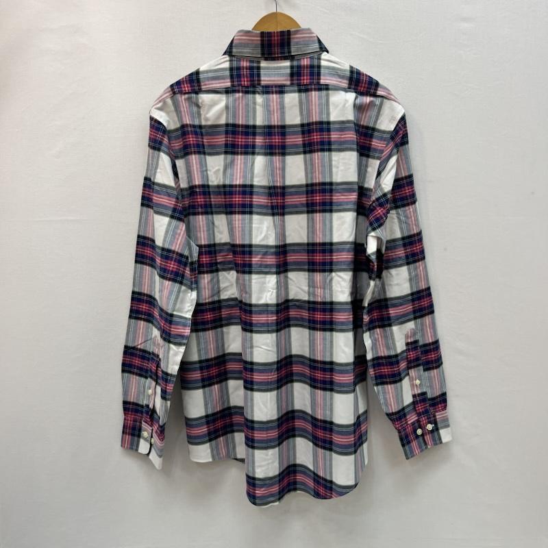 ブルックス ブラザーズ BROOKS BROTHERS シャツ、ブラウス 長袖 チェック ボタンダウンシャツ L 紺 / ネイビー / navy X 桃 / ピンク / pink X 白 / ホワイト / white メンズ USED 古着 中古 50164850