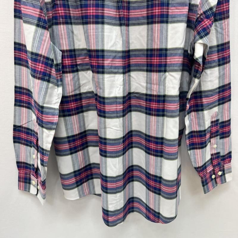 ブルックス ブラザーズ BROOKS BROTHERS シャツ、ブラウス 長袖 チェック ボタンダウンシャツ L 紺 / ネイビー / navy X 桃 / ピンク / pink X 白 / ホワイト / white メンズ USED 古着 中古 50164850